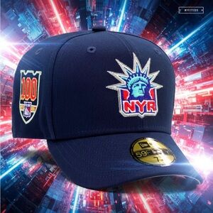 Myfitteds New York Rangers centennial bright neon lights of nyc size 7 1/2 new